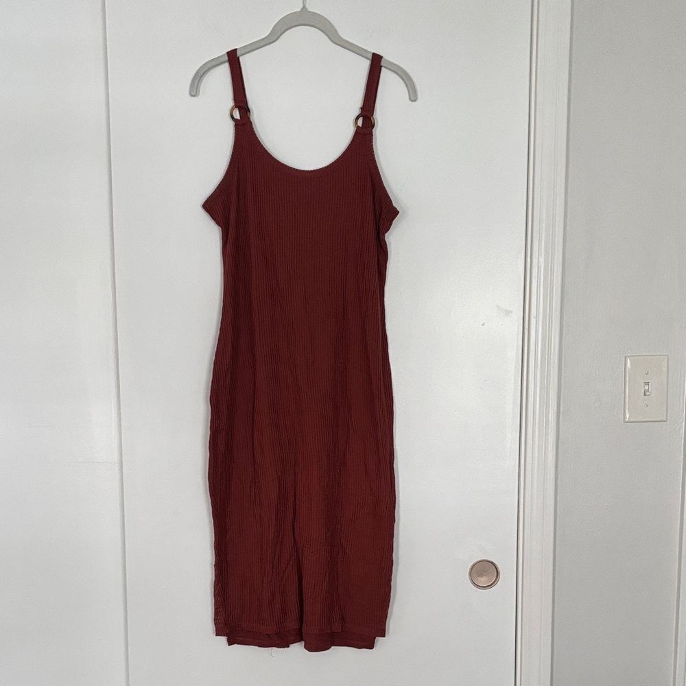 Soft Ribbed Terra Cotta Dress